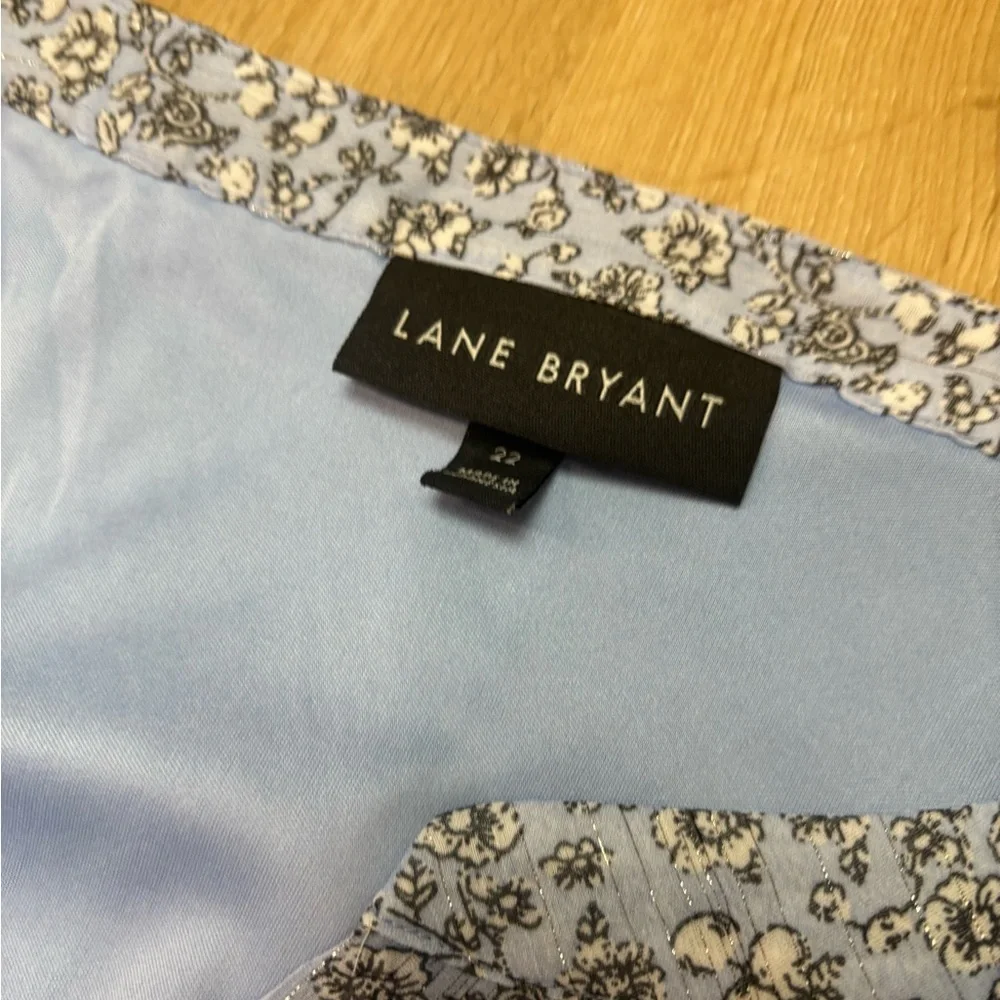 Lane Bryant Floral Blue Dress with Tie 22 - Picture 5 of 6